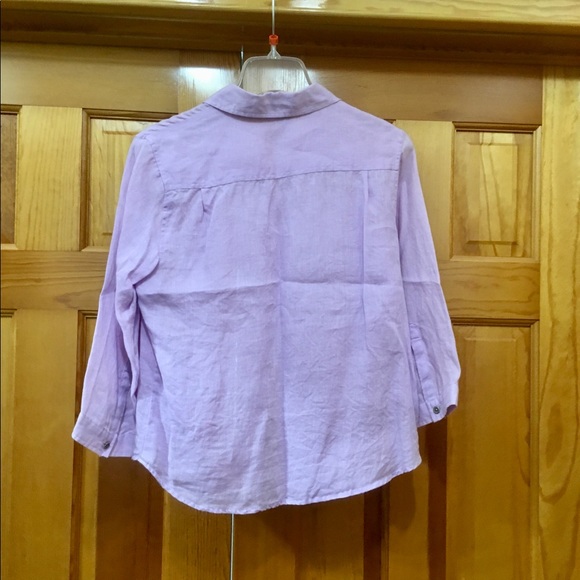 Sweet linen blouse with 3/4 sleeves - Picture 3 of 6